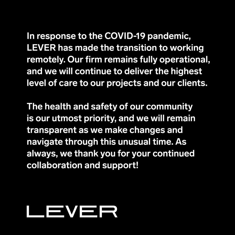 LEVER » News » LEVER studio working remotely